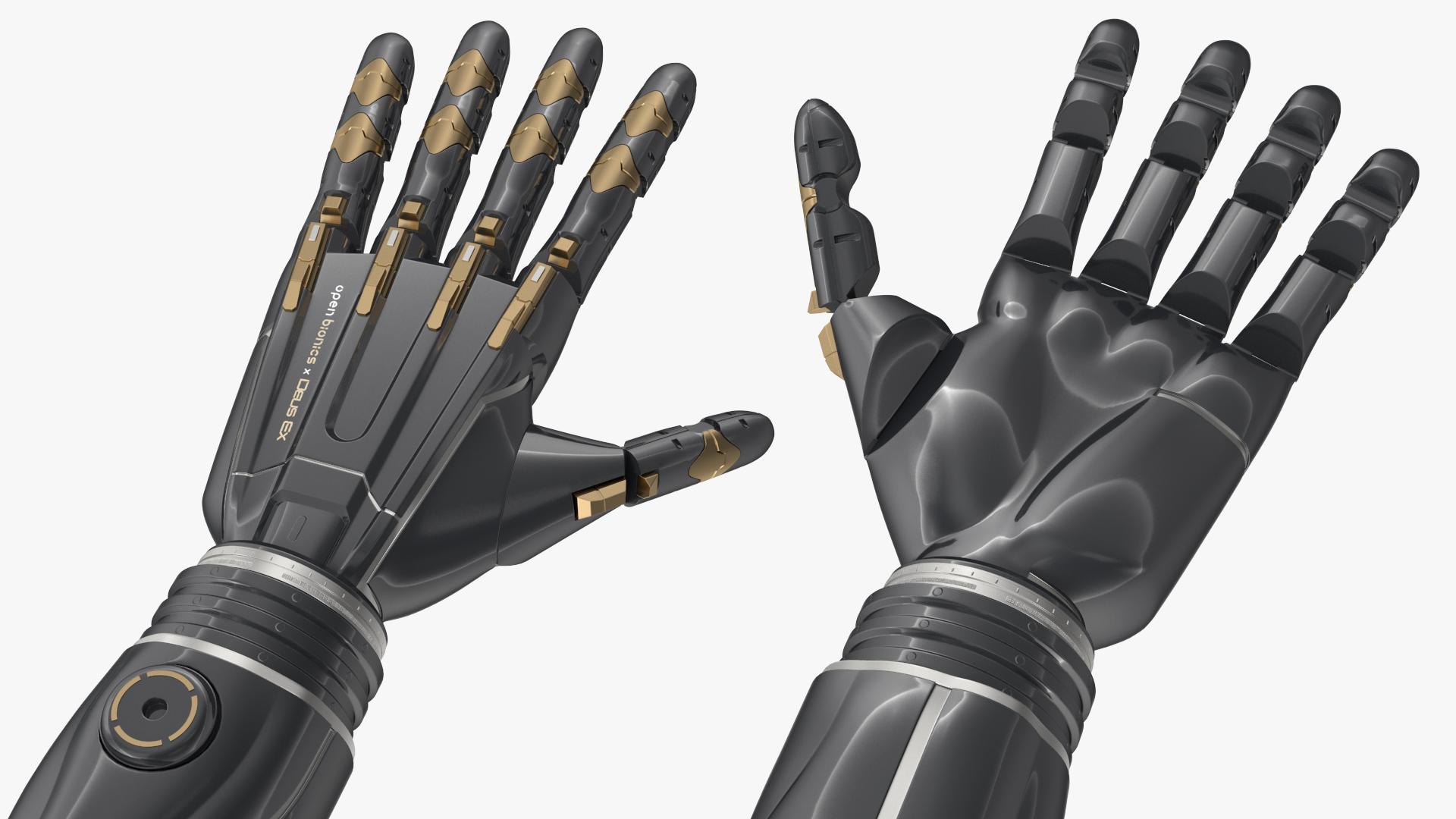 3D Futuristic Prosthetic Arm Black