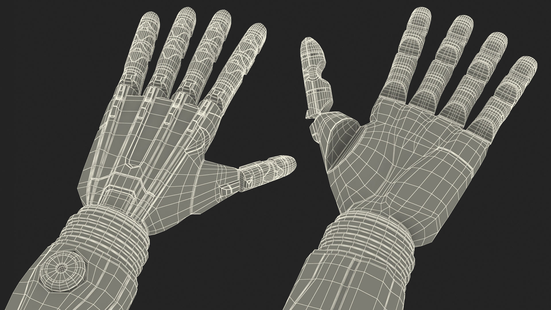 3D Futuristic Prosthetic Arm Black
