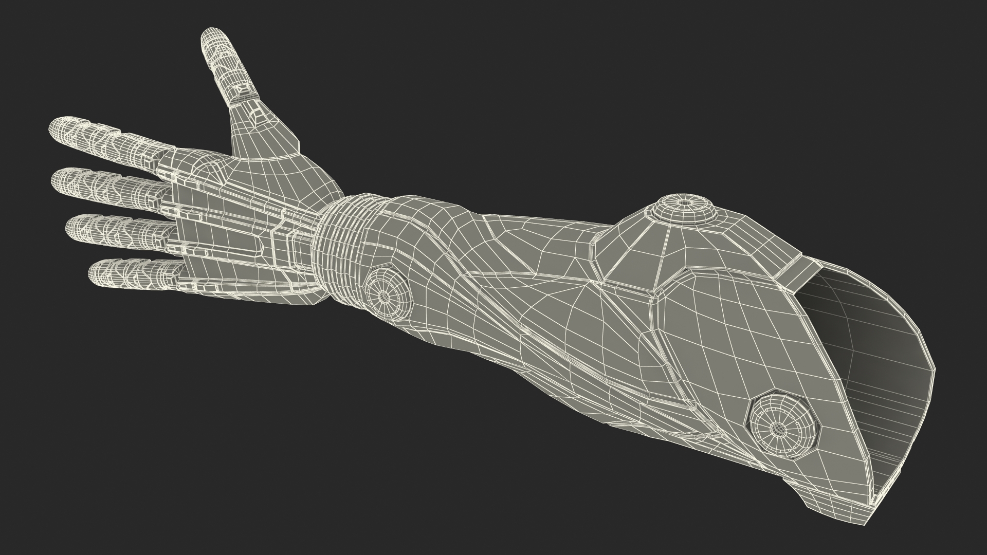 3D Futuristic Prosthetic Arm Black