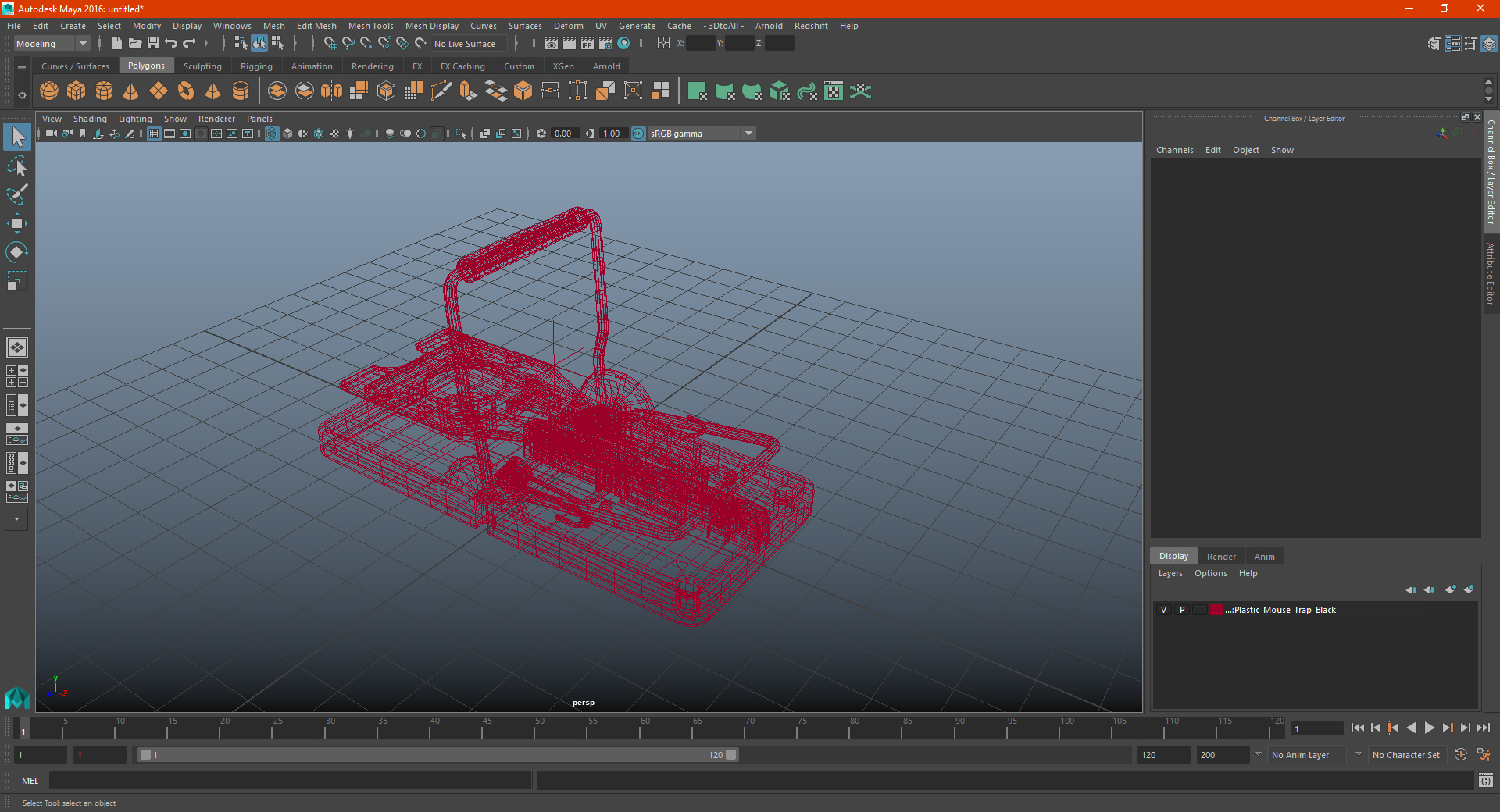 Plastic Mouse Trap Black 3D model