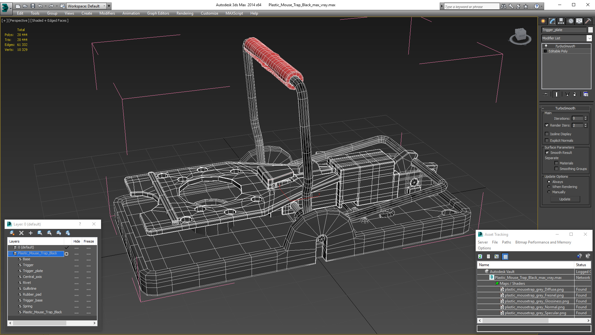 Plastic Mouse Trap Black 3D model