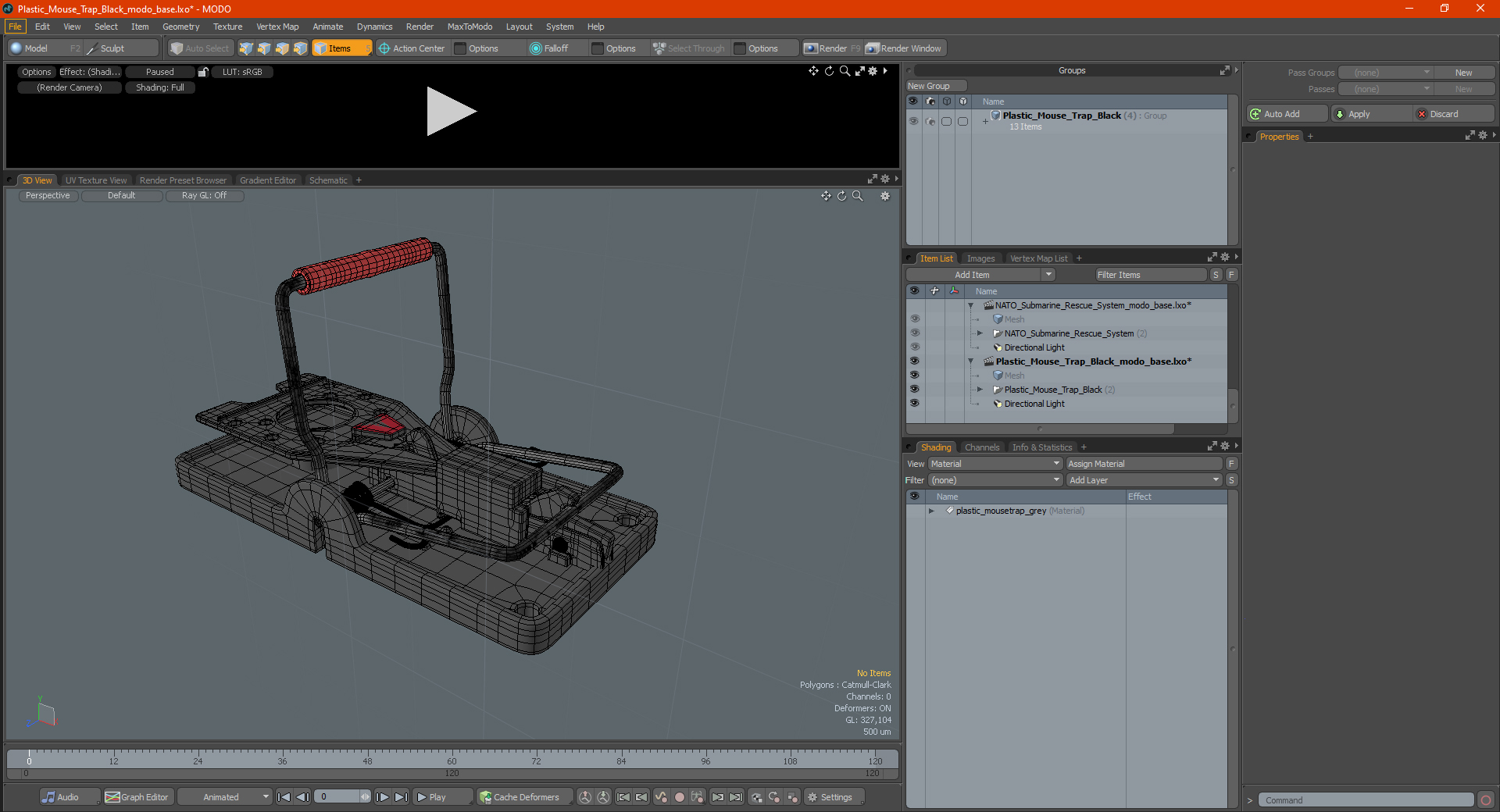 Plastic Mouse Trap Black 3D model