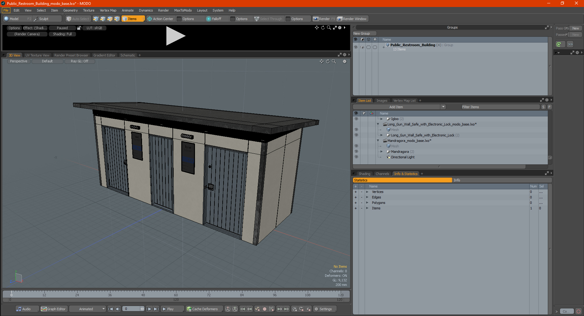 Public Restroom Building 3D model