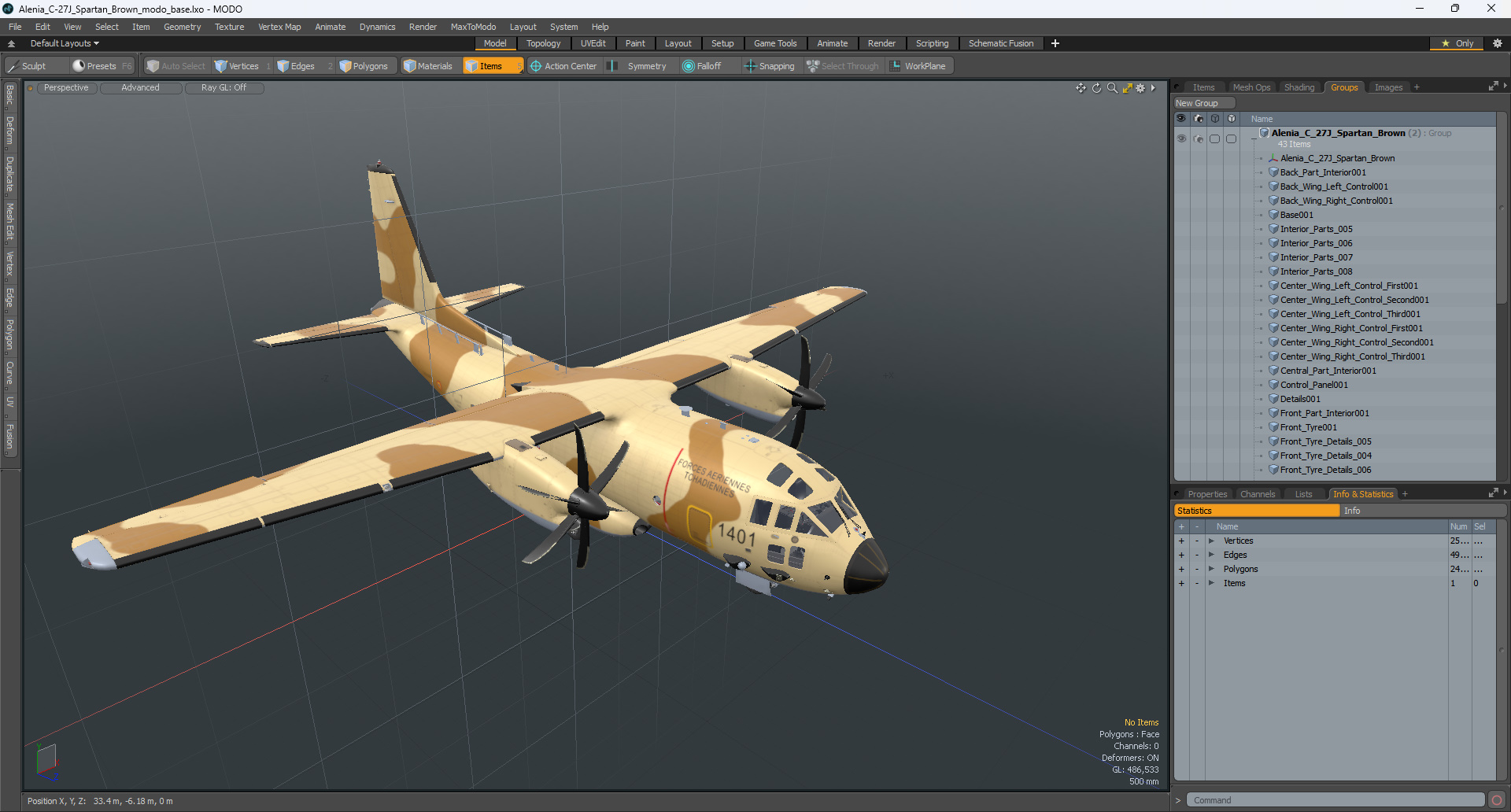3D Alenia C-27J Spartan Brown
