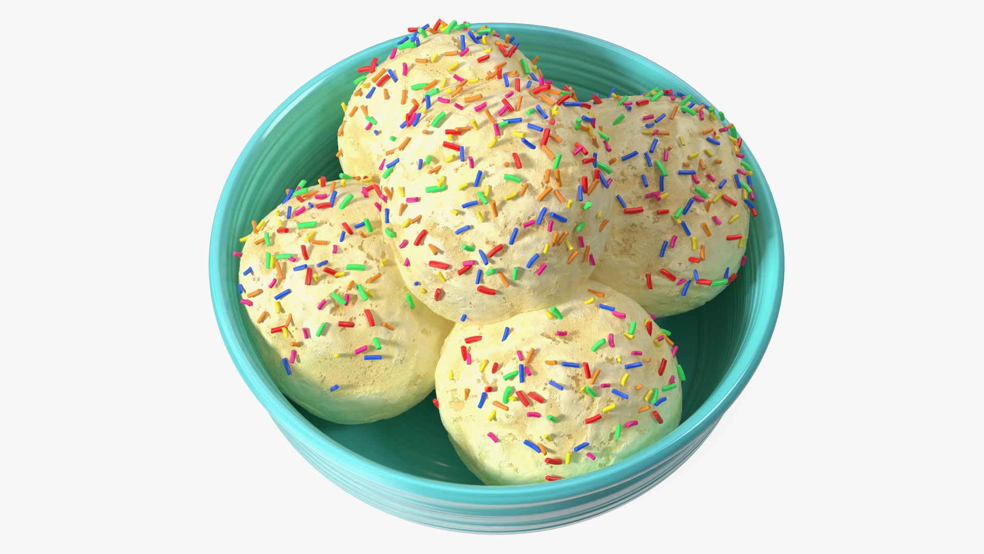 3D model Vanilla Ice Cream on Cyan Bowl