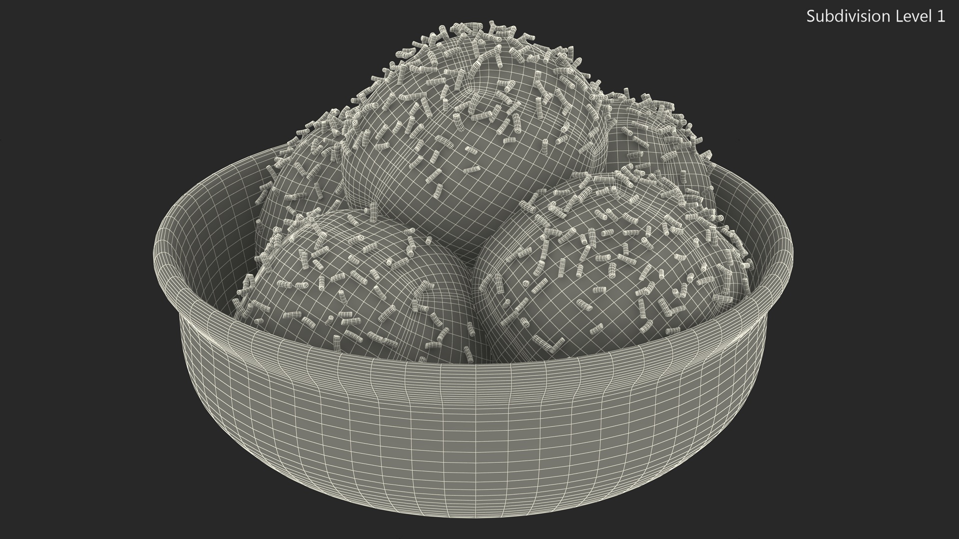 3D model Vanilla Ice Cream on Cyan Bowl