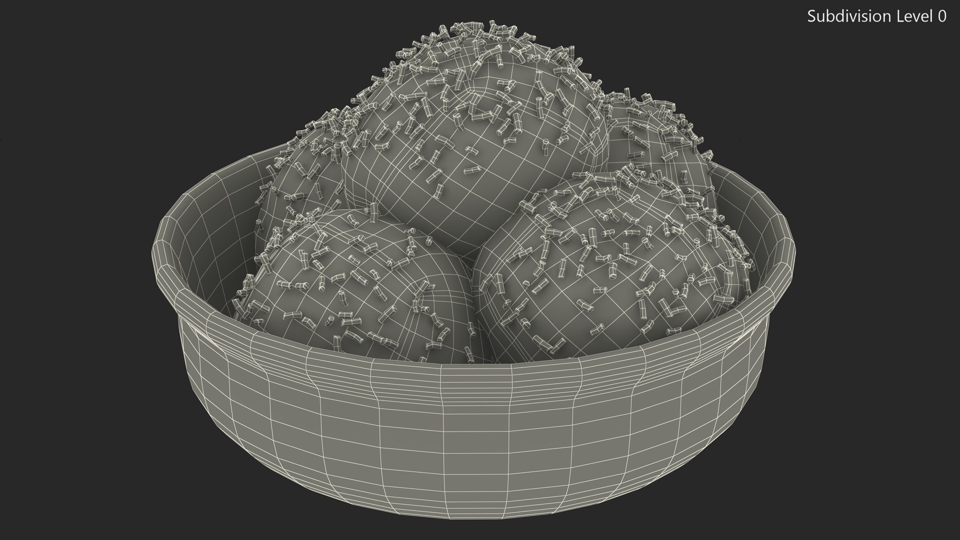 3D model Vanilla Ice Cream on Cyan Bowl