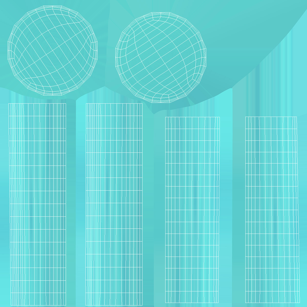 3D model Vanilla Ice Cream on Cyan Bowl