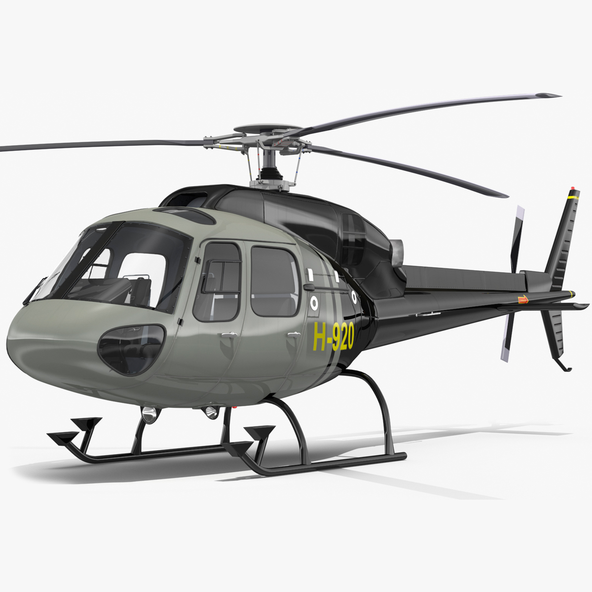 Private Helicopter Eurocopter AS355E Rigged for Cinema 4D 3D