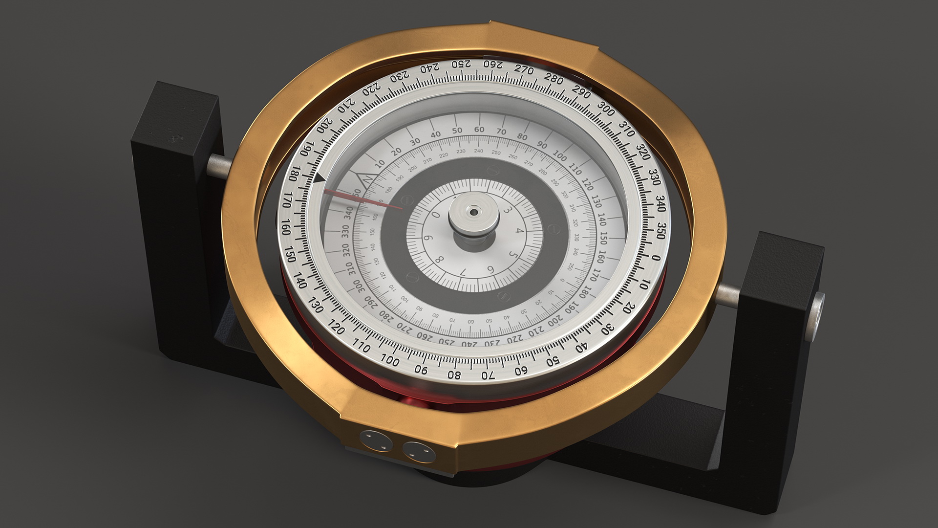 3D Red Marine Ship Compass model