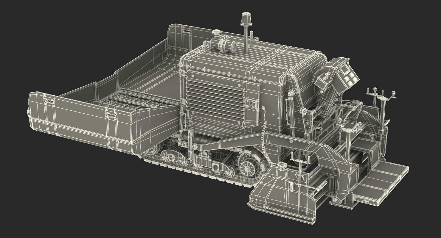 3D Asphalt Paving Machine with Operator Rigged model