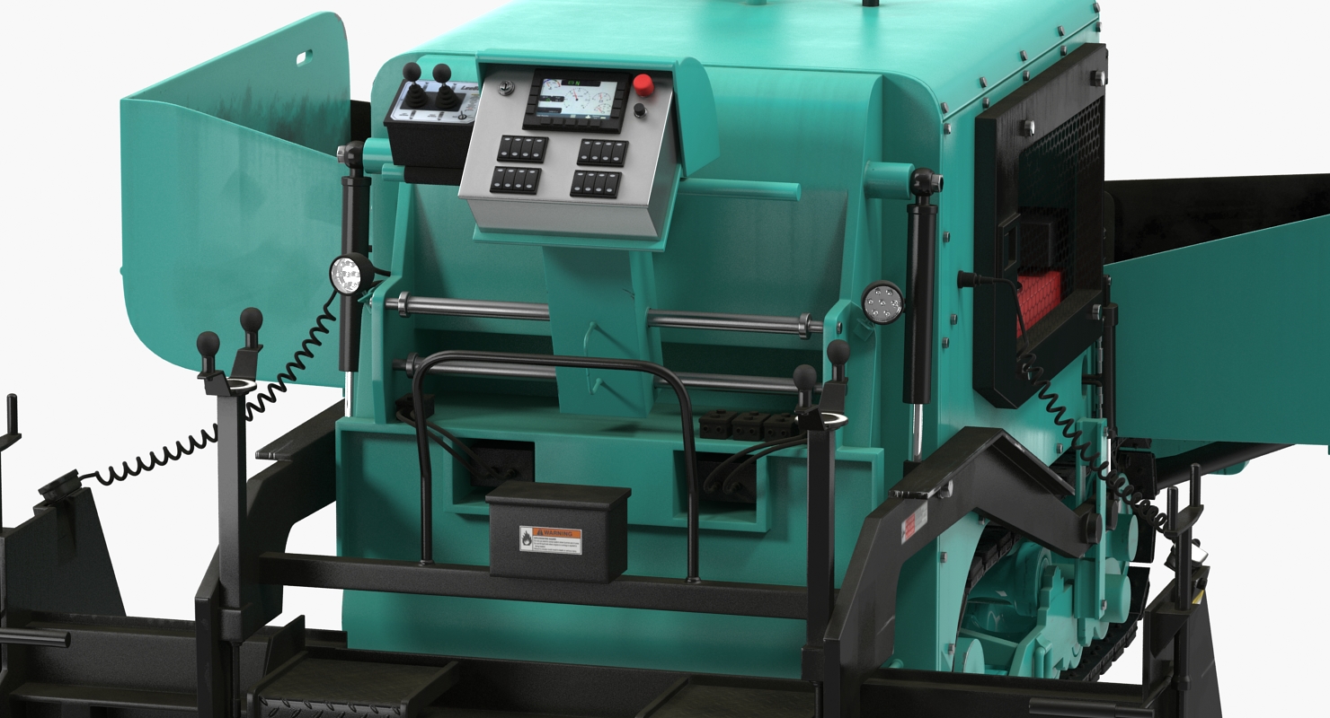 3D Asphalt Paving Machine with Operator Rigged model