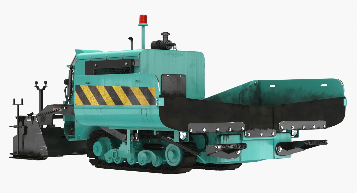 3D Asphalt Paving Machine with Operator Rigged model