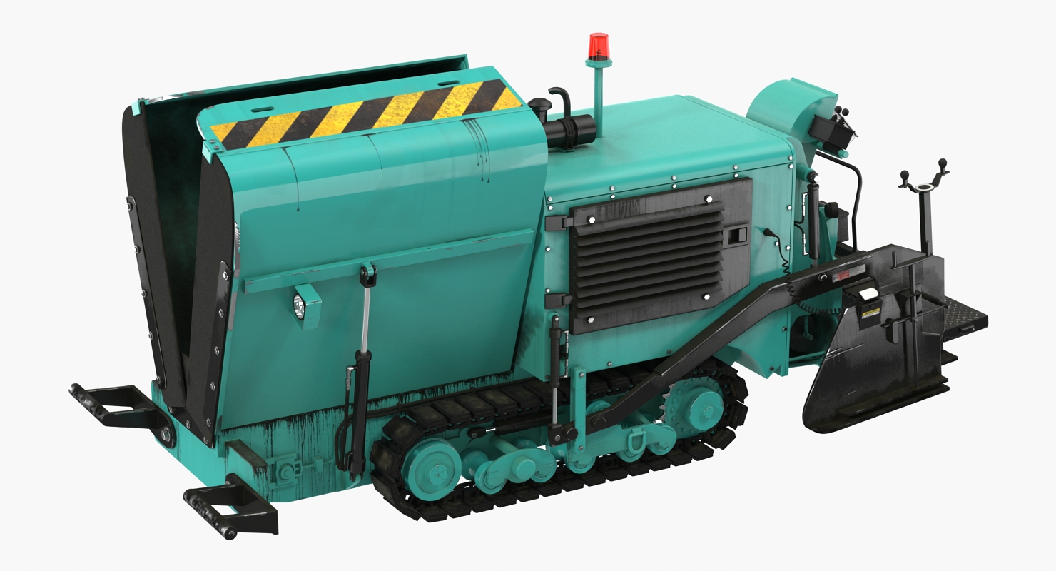 3D Asphalt Paving Machine with Operator Rigged model
