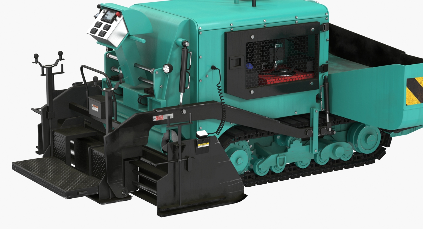3D Asphalt Paving Machine with Operator Rigged model