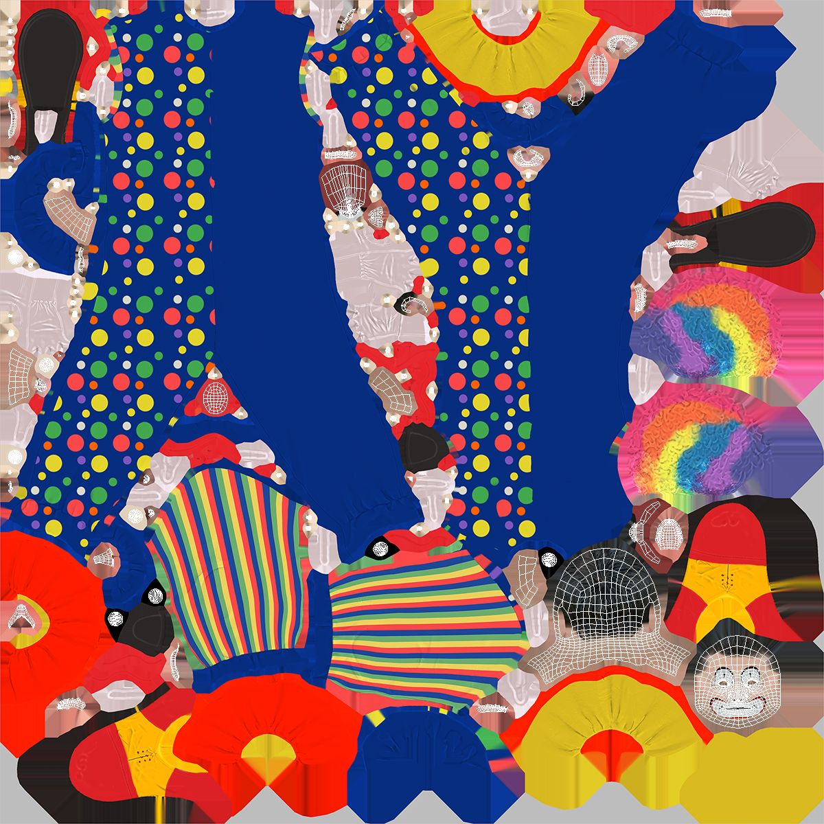 Circus Clown Head 3D