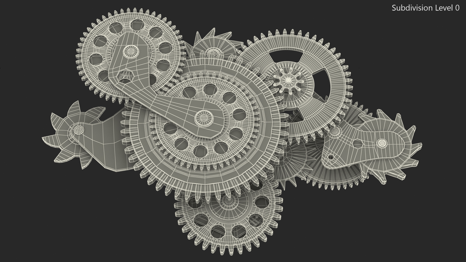 3D Cog Gears Bronze