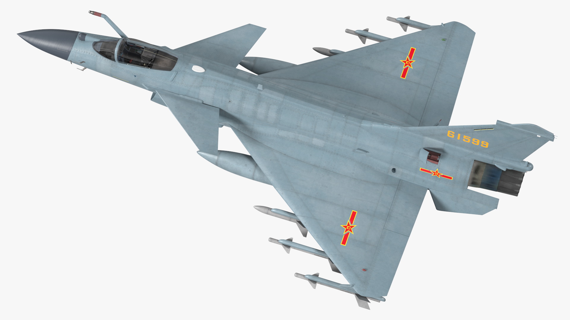Chengdu J10 B Chinese Air Force Armed Rigged 3D model