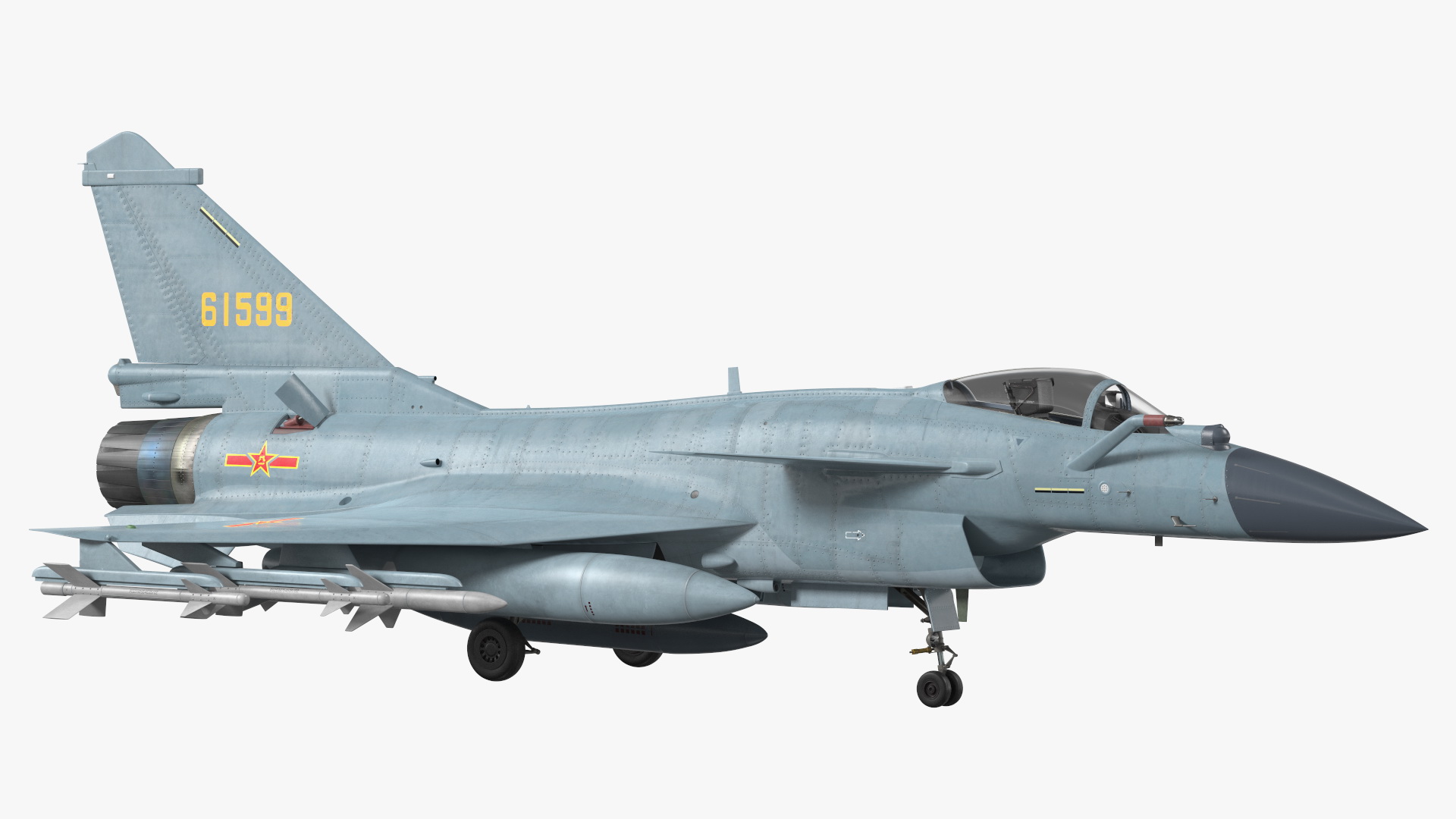 Chengdu J10 B Chinese Air Force Armed Rigged 3D model