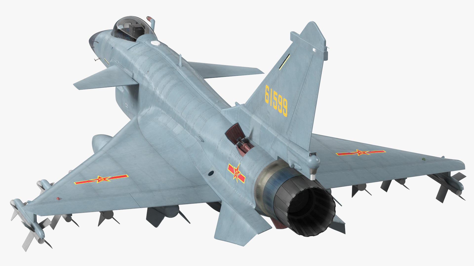 Chengdu J10 B Chinese Air Force Armed Rigged 3D model