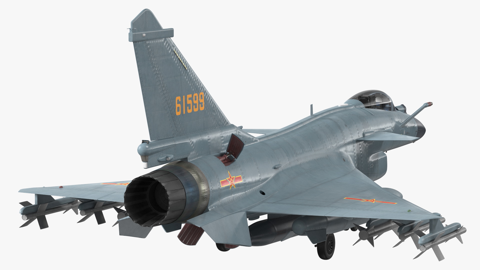 Chengdu J10 B Chinese Air Force Armed Rigged 3D model