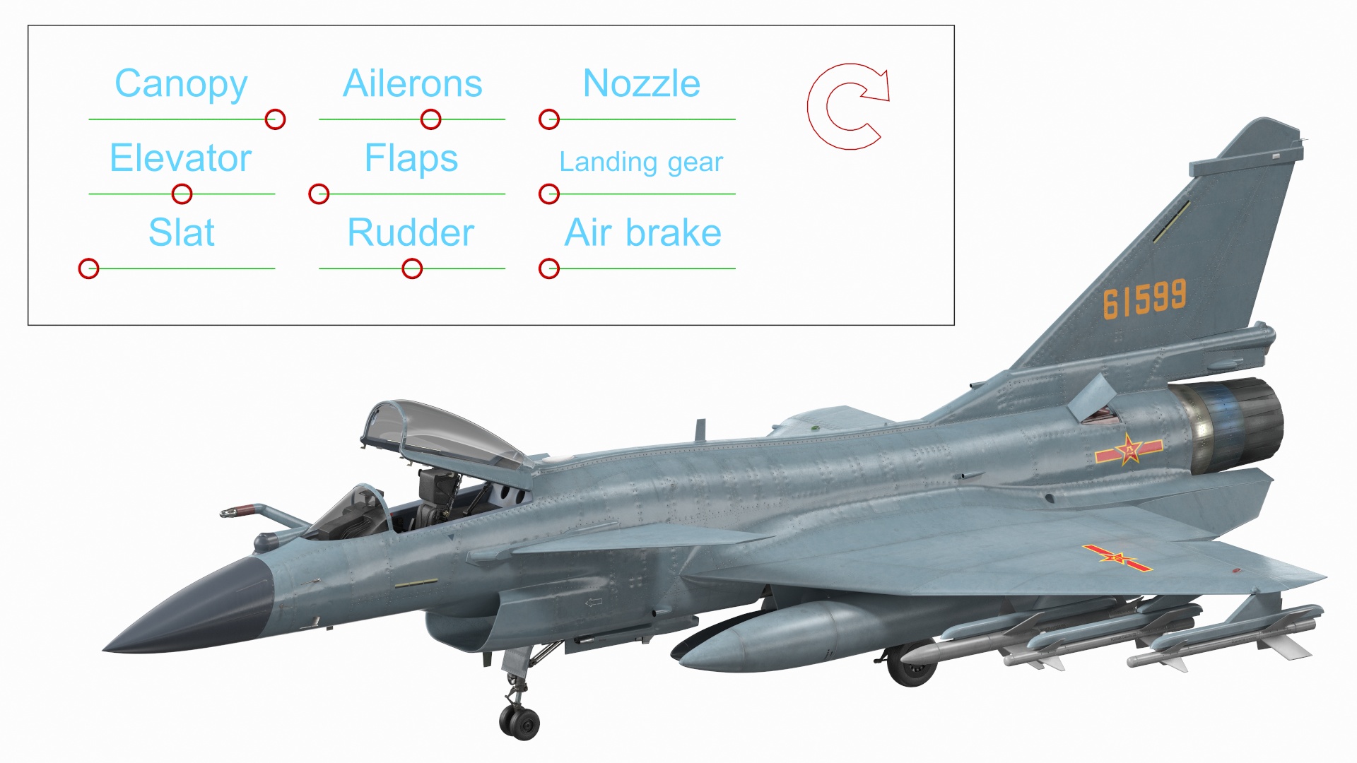 Chengdu J10 B Chinese Air Force Armed Rigged 3D model