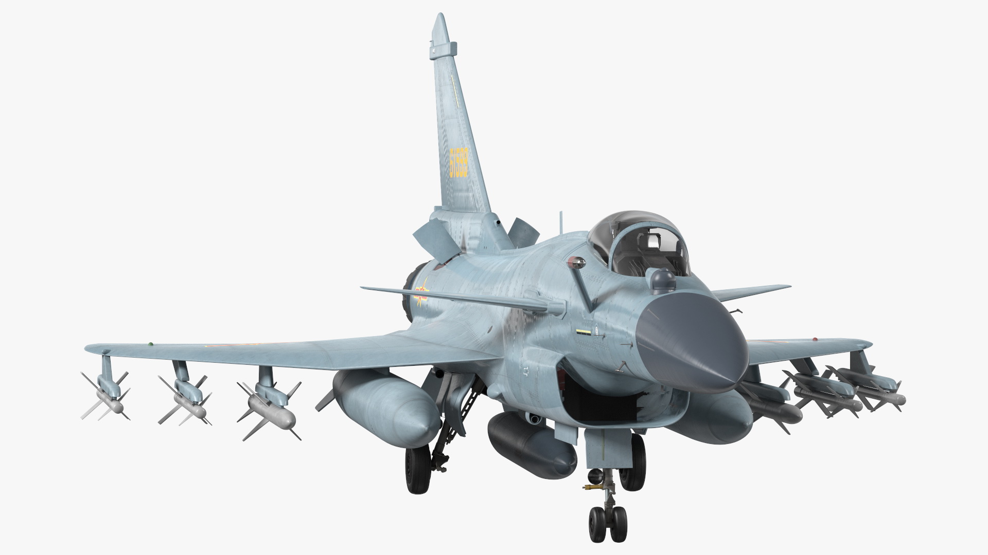 Chengdu J10 B Chinese Air Force Armed Rigged 3D model