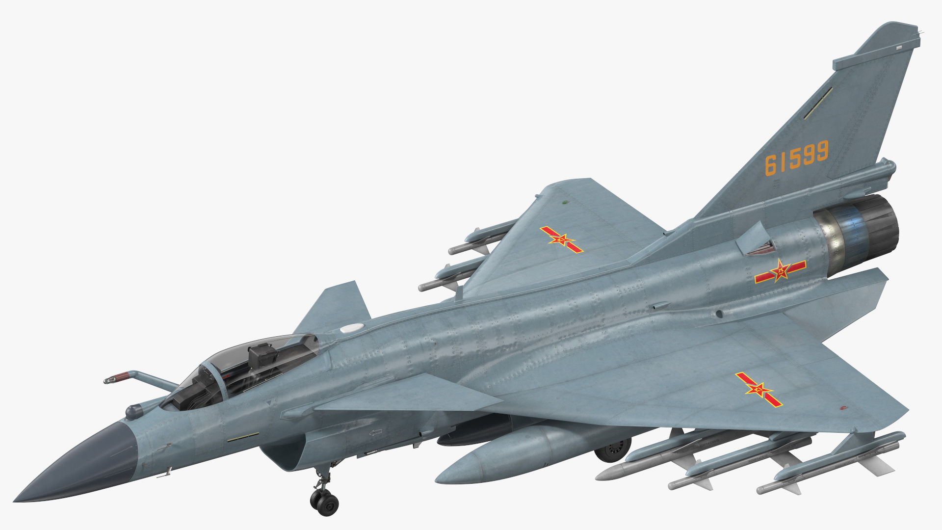 Chengdu J10 B Chinese Air Force Armed Rigged 3D model