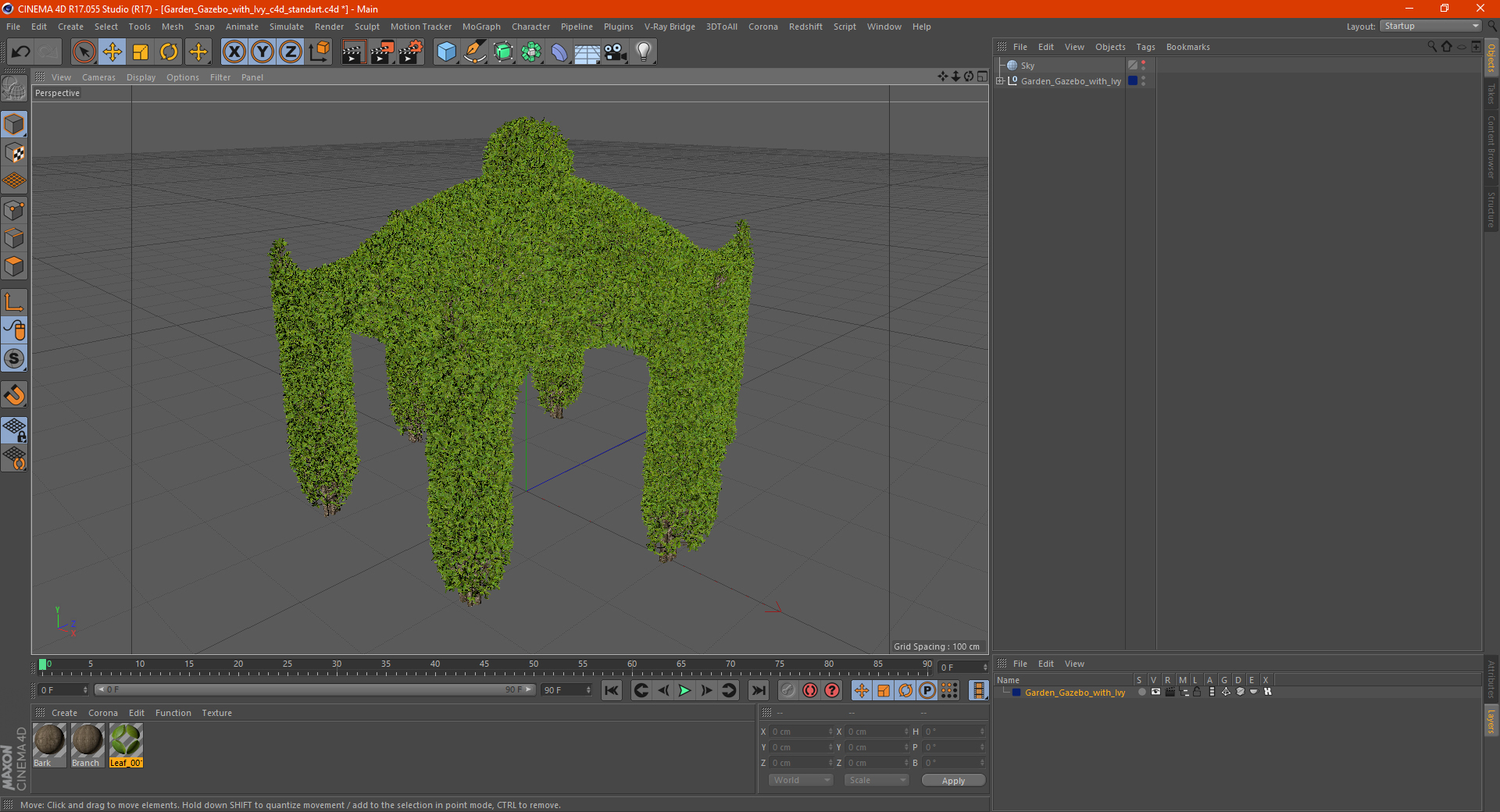 Garden Gazebo with Ivy 3D