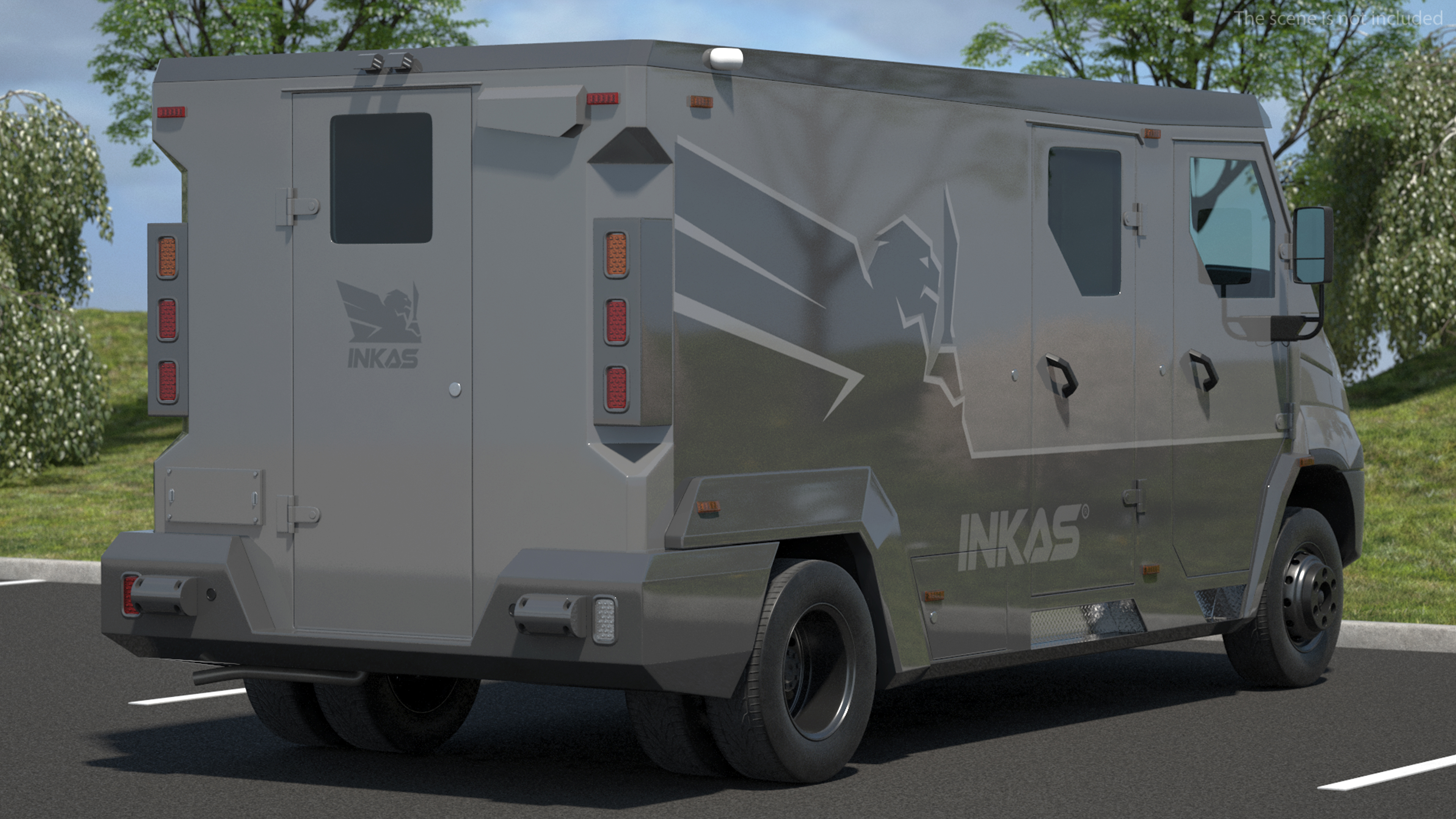 INKAS Armored Vehicle Rigged for Maya 3D