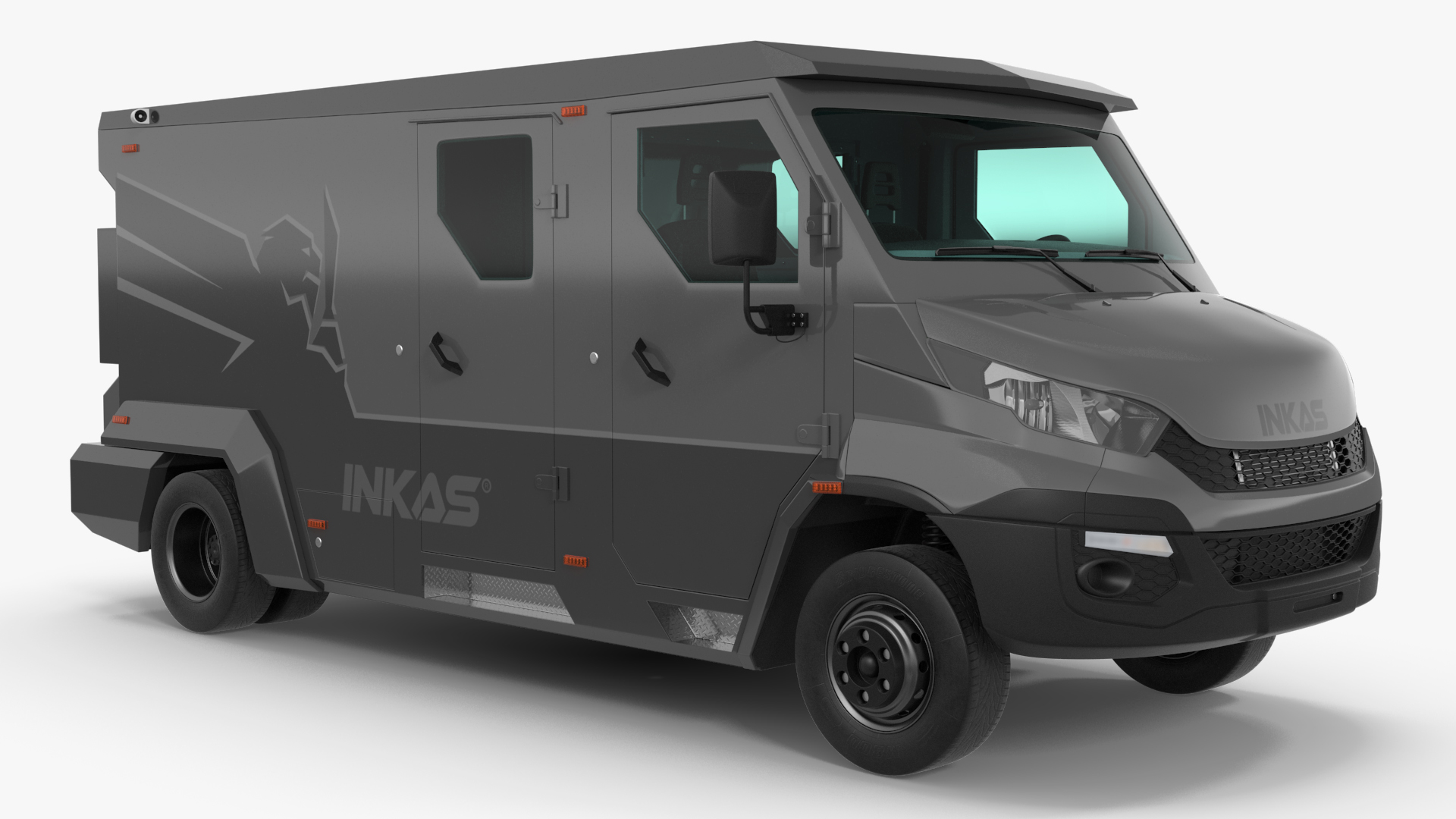 INKAS Armored Vehicle Rigged for Maya 3D