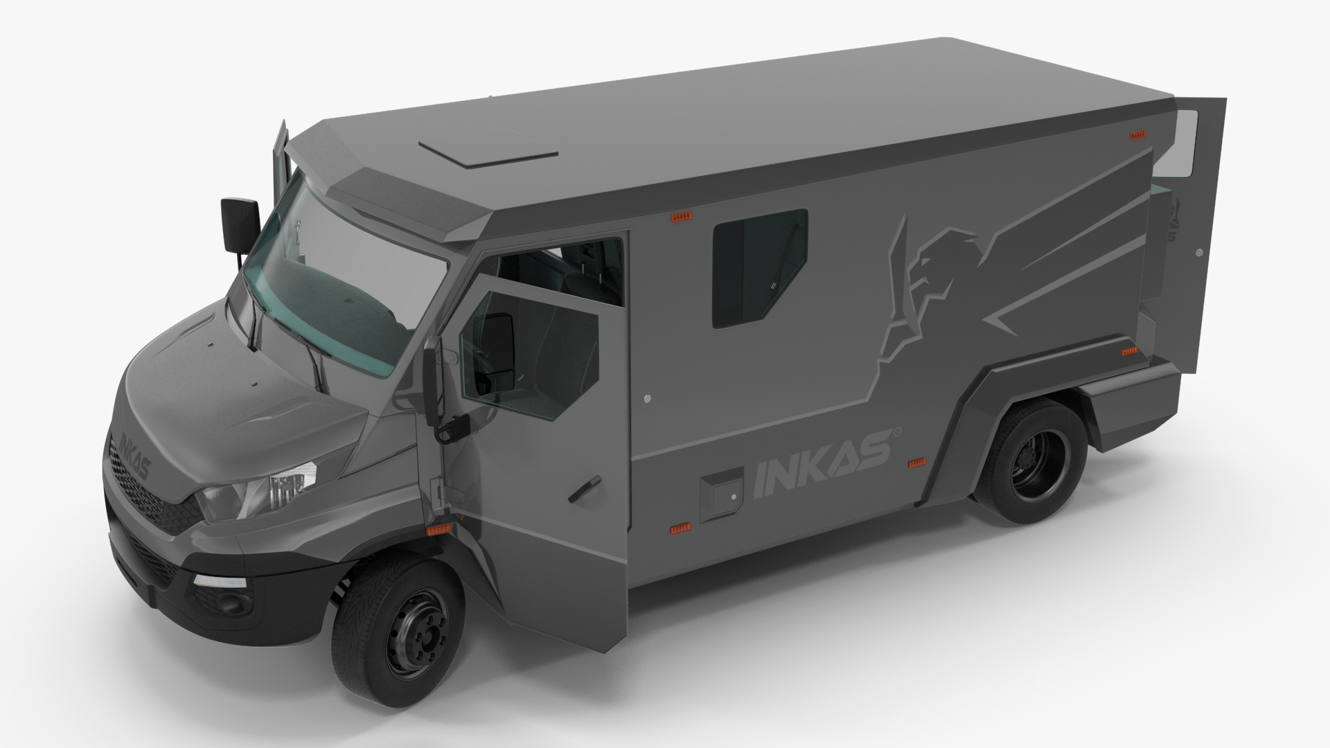 INKAS Armored Vehicle Rigged for Maya 3D