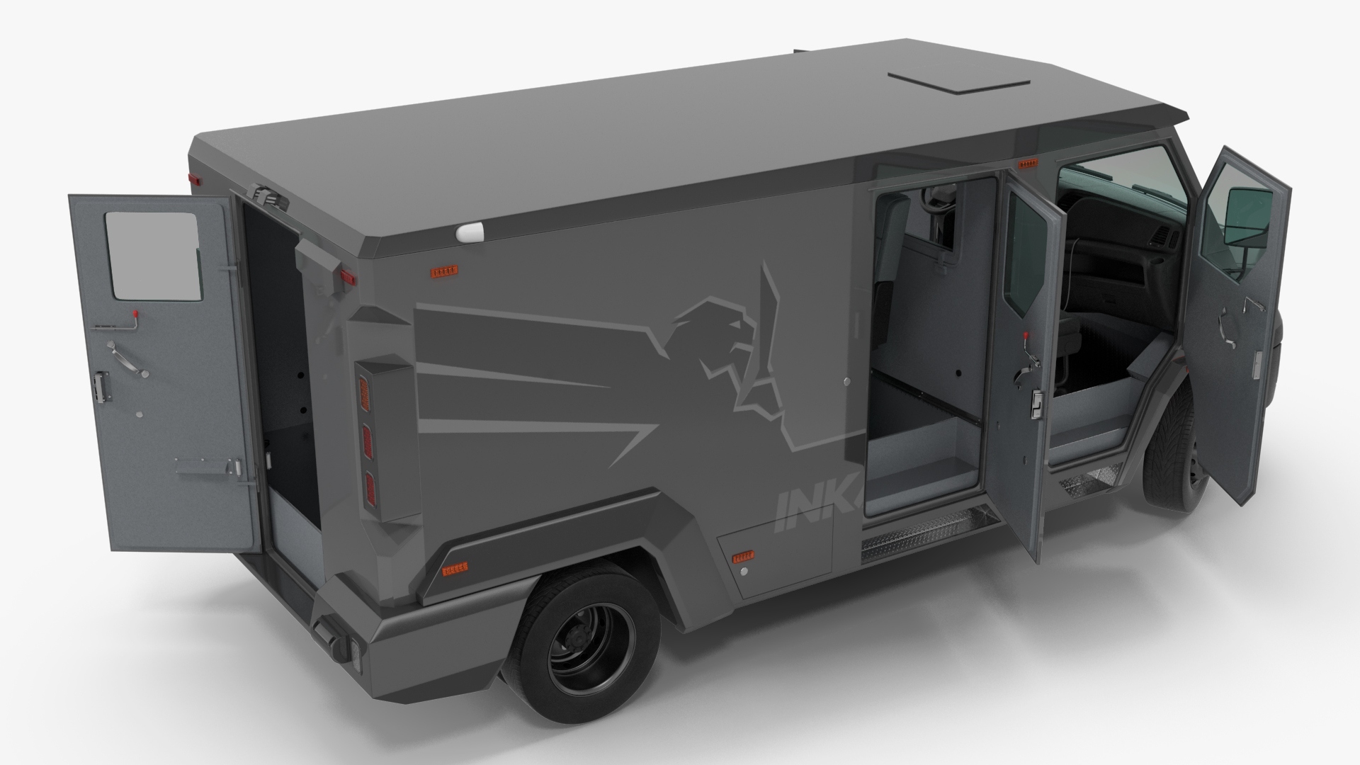 INKAS Armored Vehicle Rigged for Maya 3D