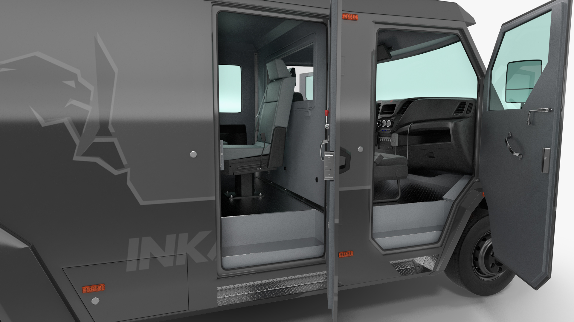 INKAS Armored Vehicle Rigged for Maya 3D