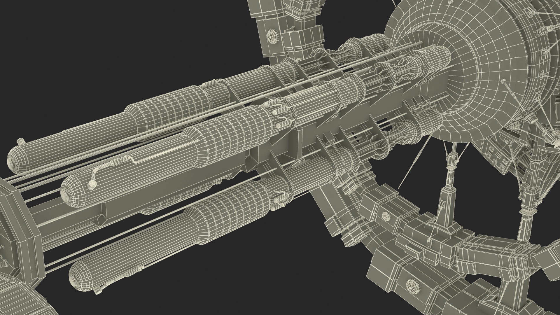 Futuristic Space Ring Station Grey 3D model