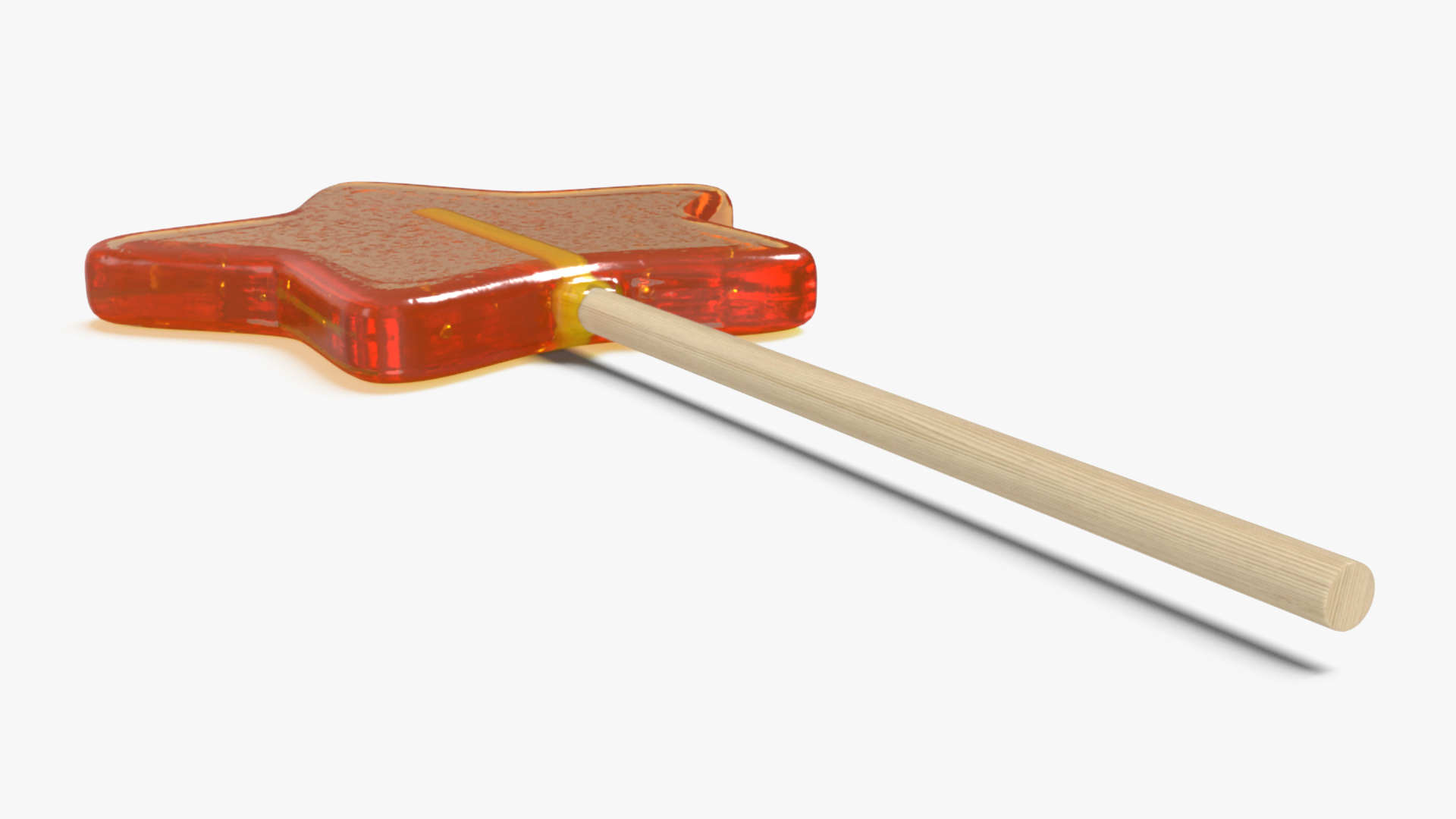 3D Orange Star Shape Lollipop
