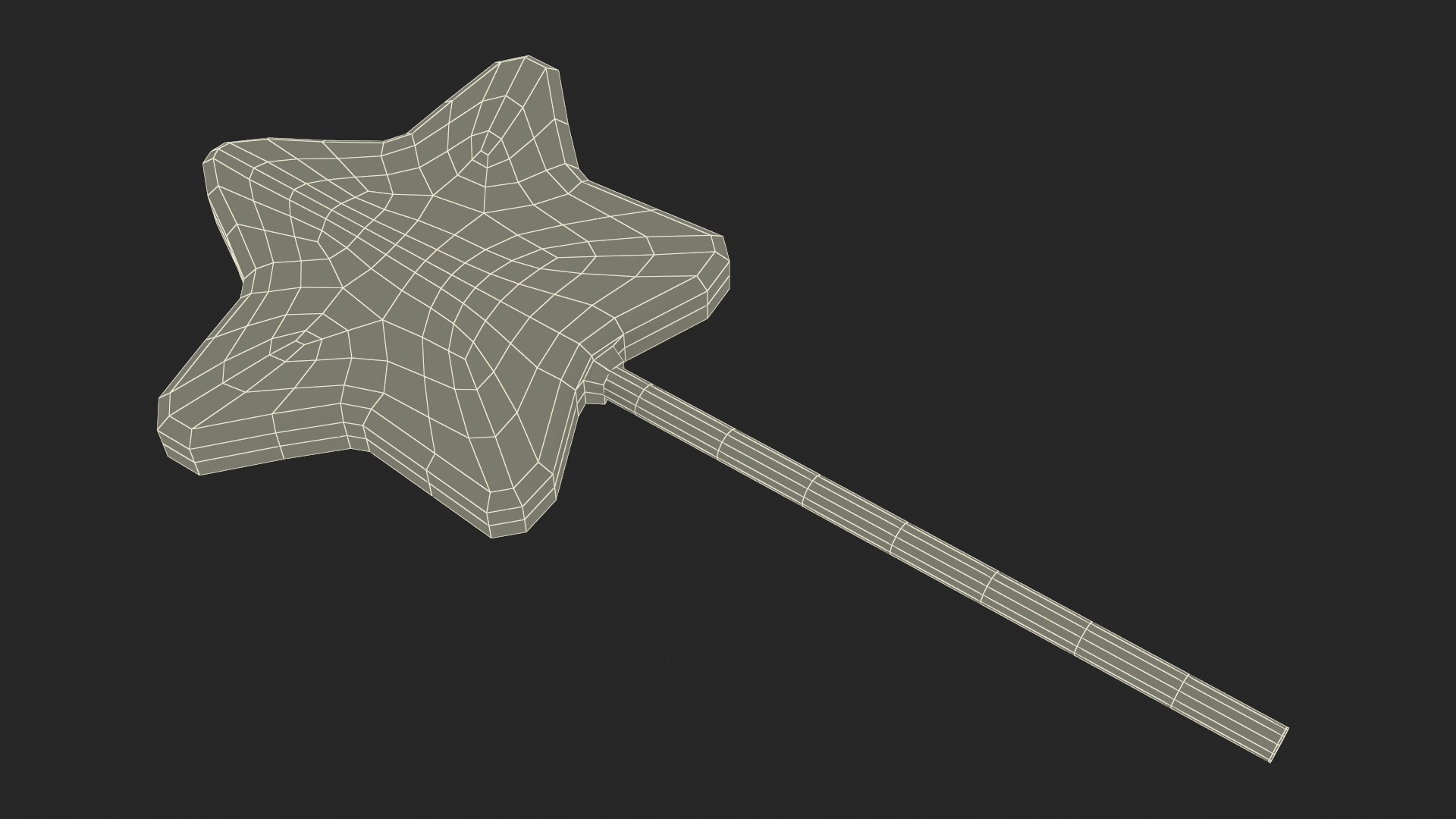 3D Orange Star Shape Lollipop