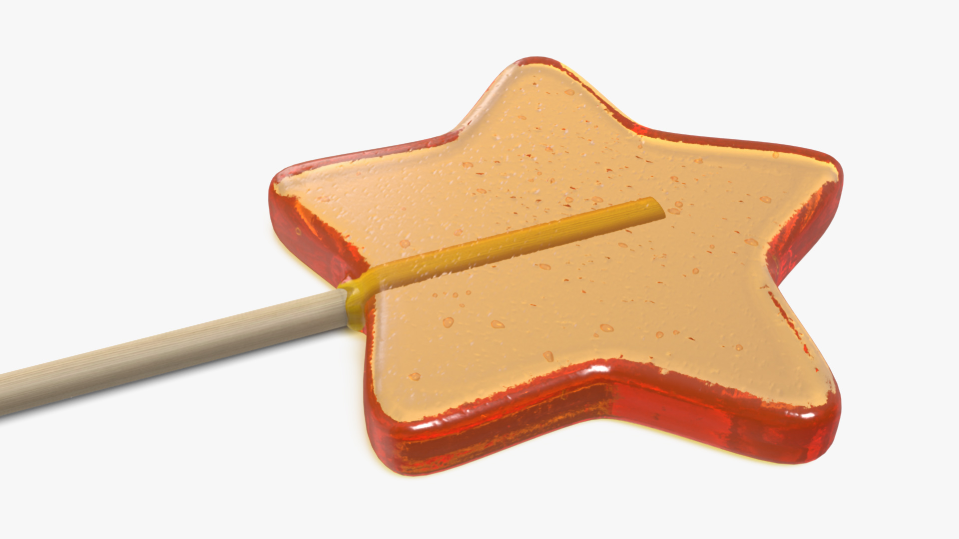3D Orange Star Shape Lollipop