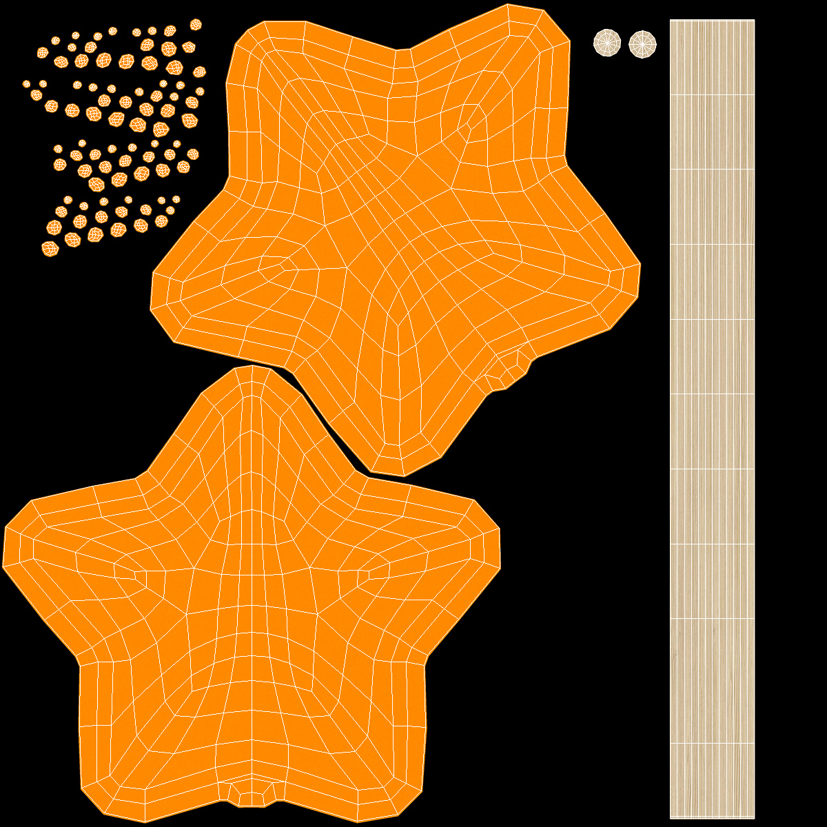 3D Orange Star Shape Lollipop