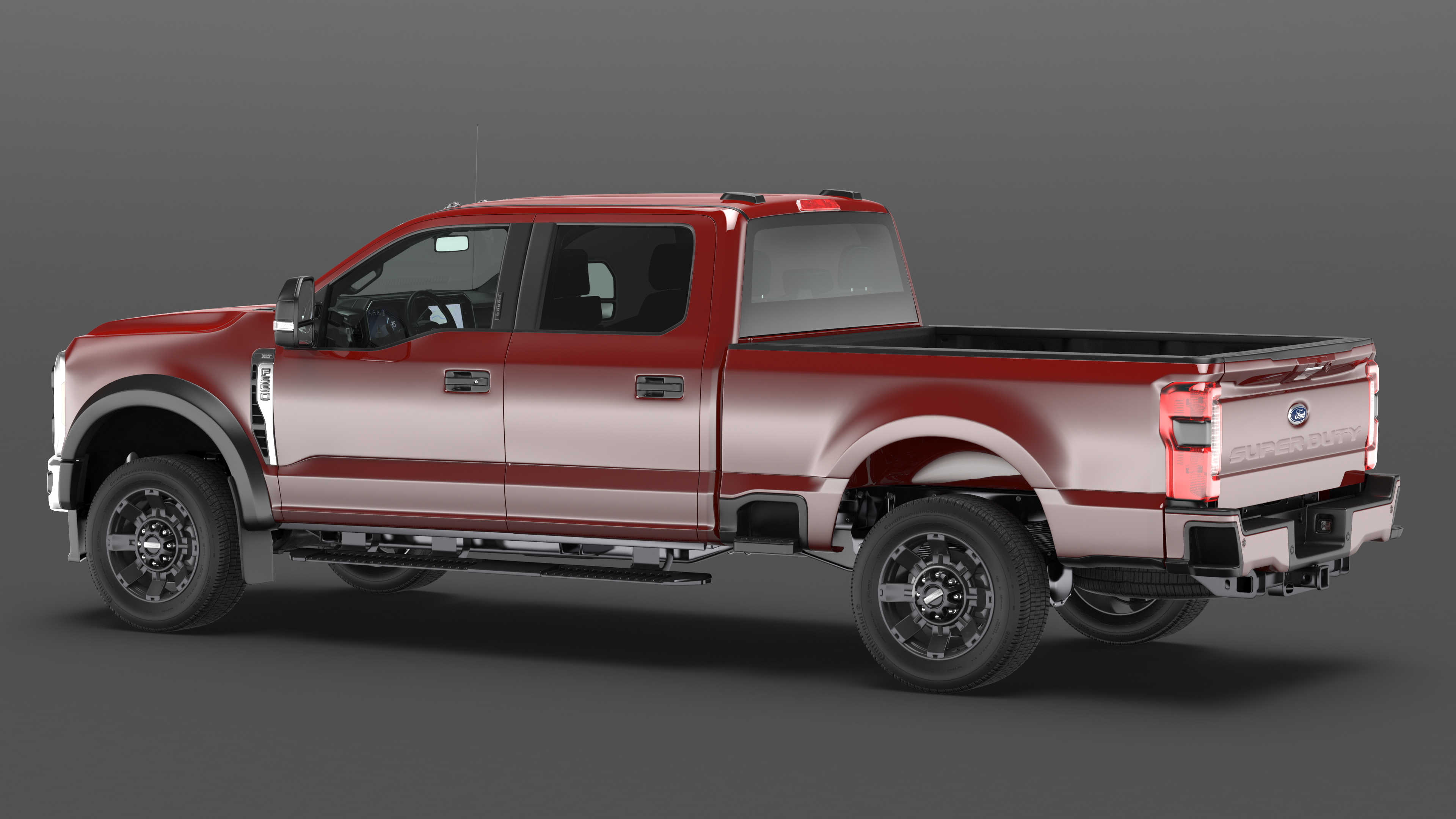 3D Ford Super Duty F550 Pickup Red