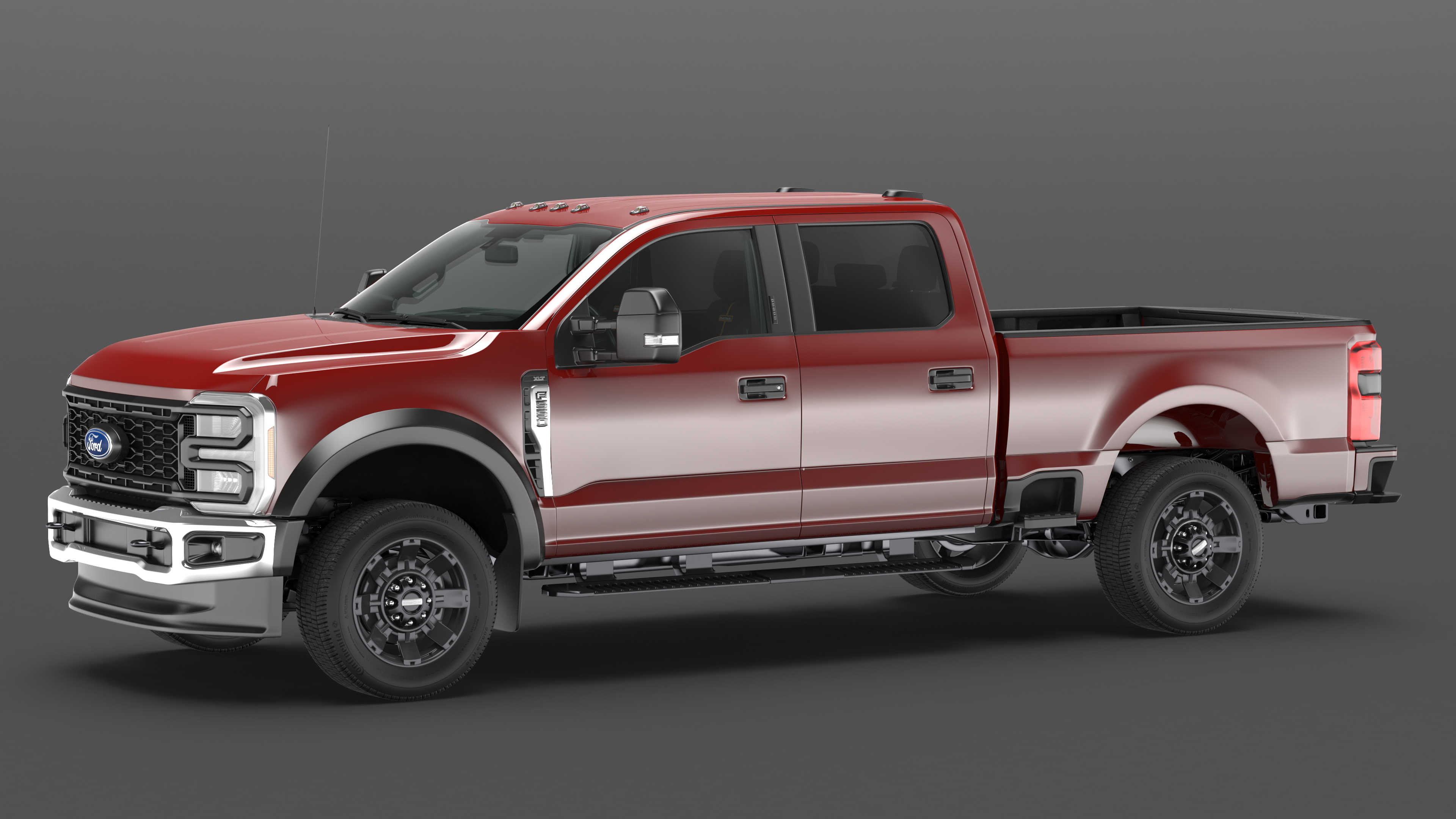 3D Ford Super Duty F550 Pickup Red