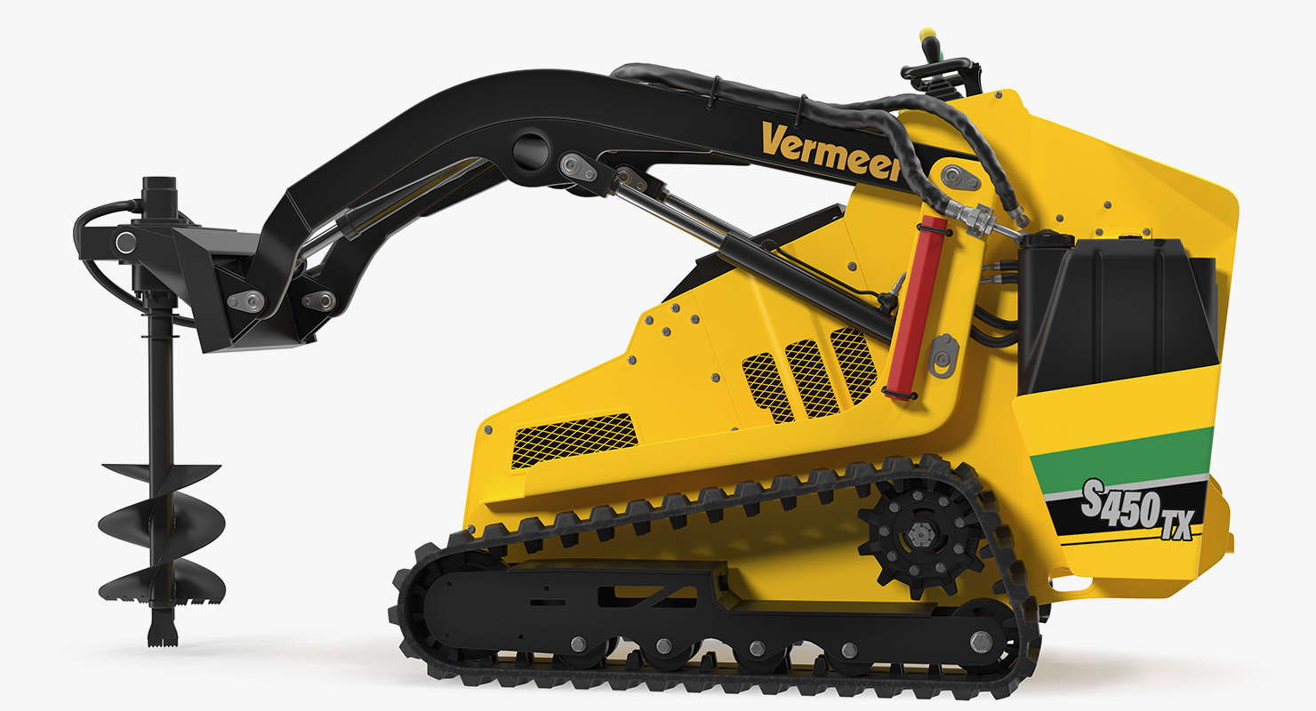 3D Mini Skid Steer Loader Vermeer with Auger Drill Clean model