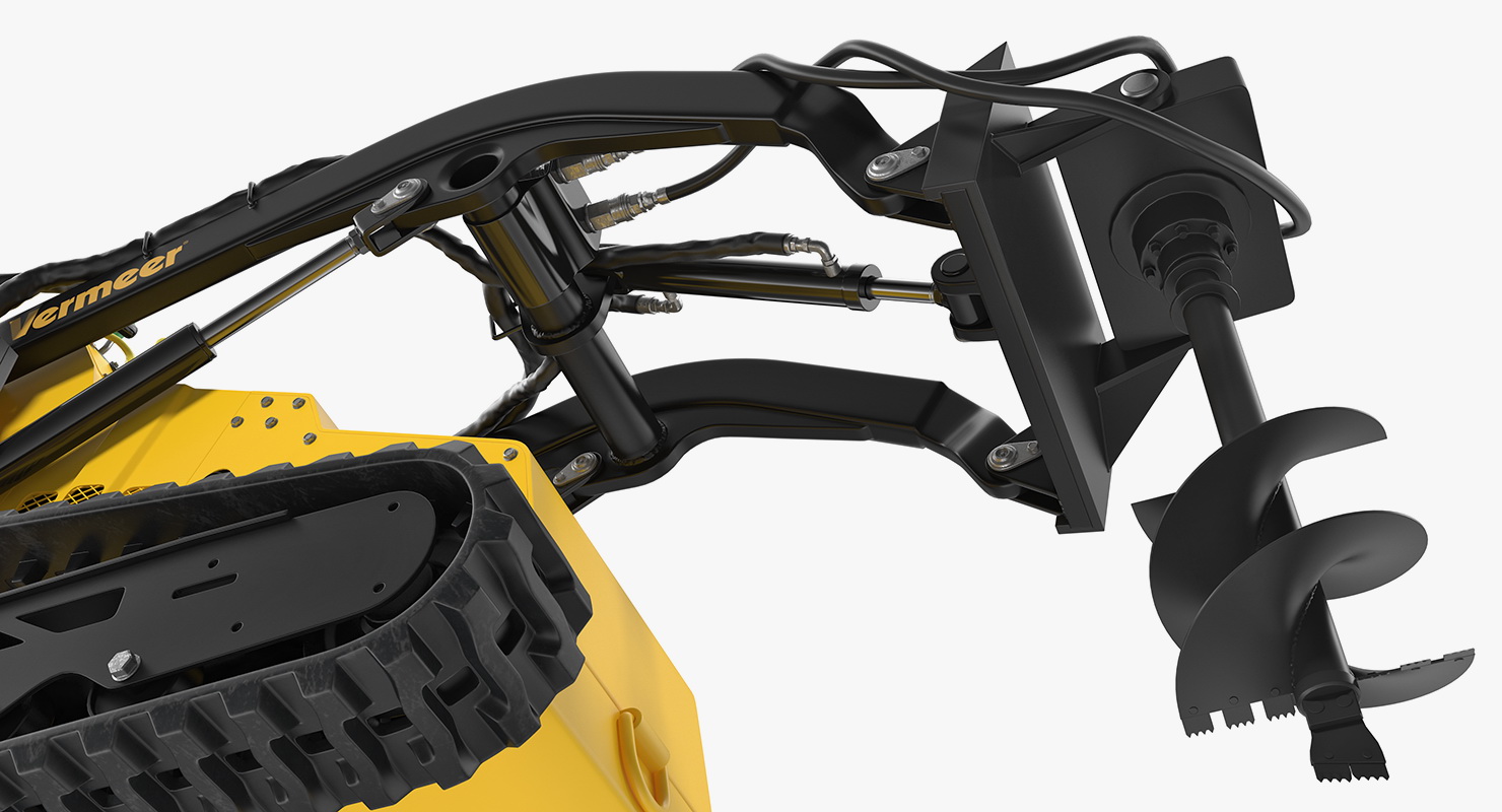 3D Mini Skid Steer Loader Vermeer with Auger Drill Clean model