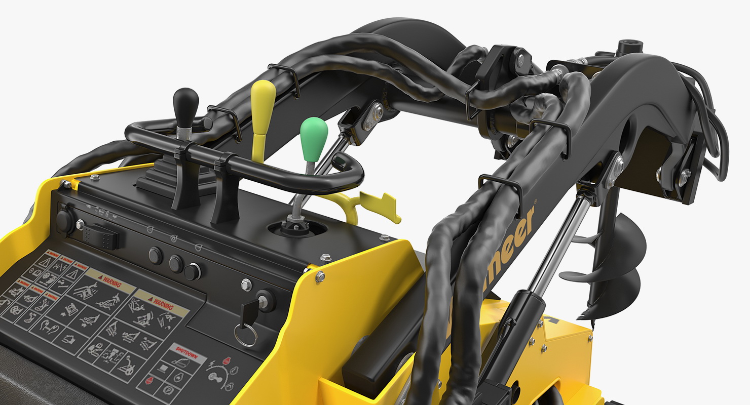 3D Mini Skid Steer Loader Vermeer with Auger Drill Clean model