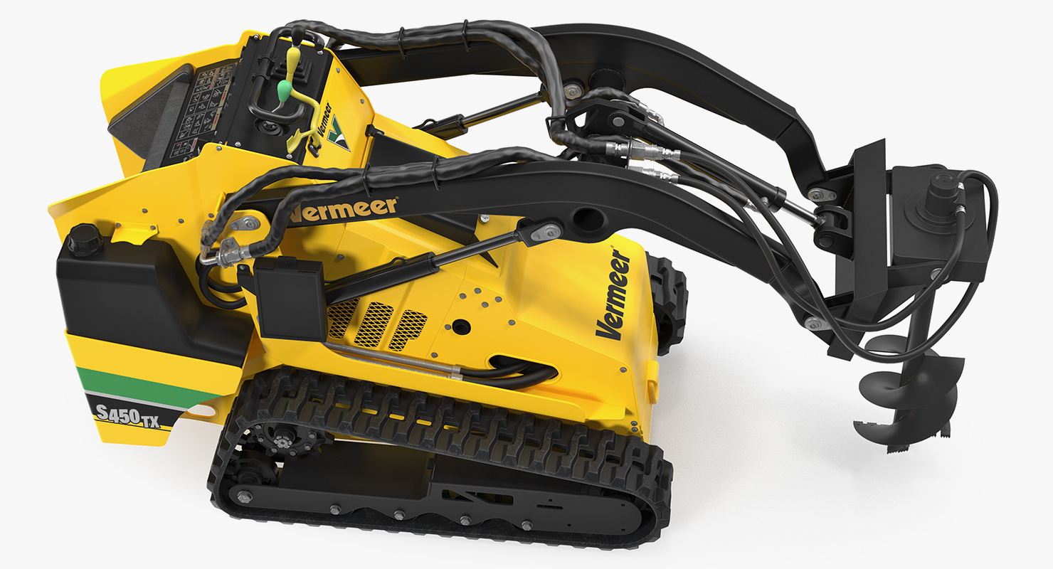 3D Mini Skid Steer Loader Vermeer with Auger Drill Clean model