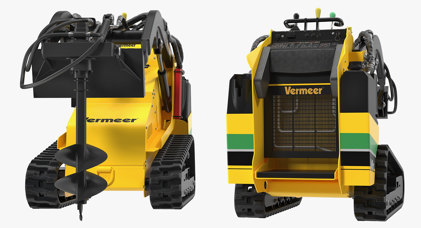 3D Mini Skid Steer Loader Vermeer with Auger Drill Clean model