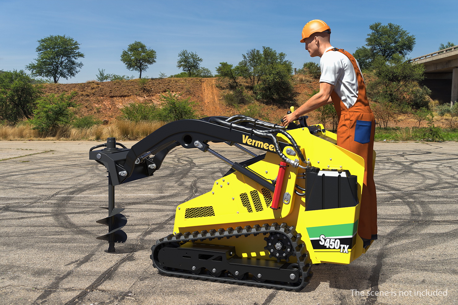 3D Mini Skid Steer Loader Vermeer with Auger Drill Clean model