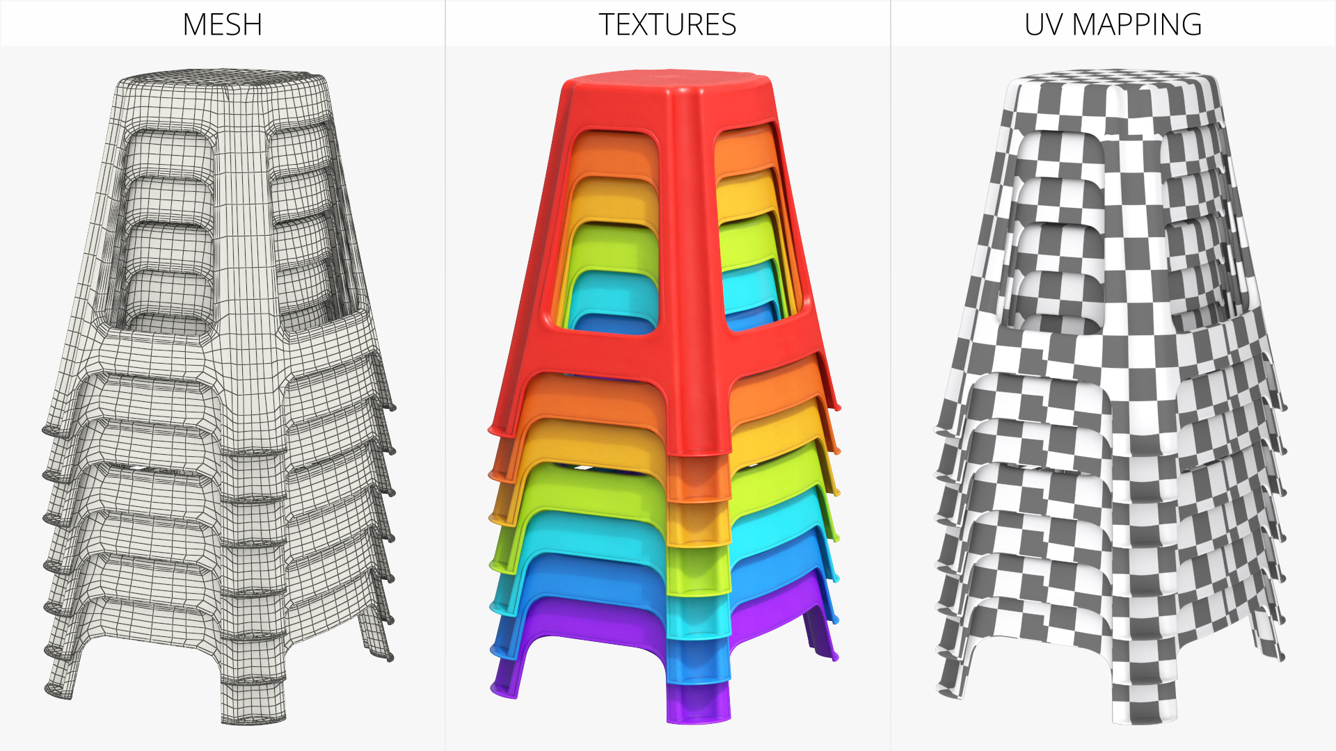 Stackable Plastic Stools Multicolor, view 11
