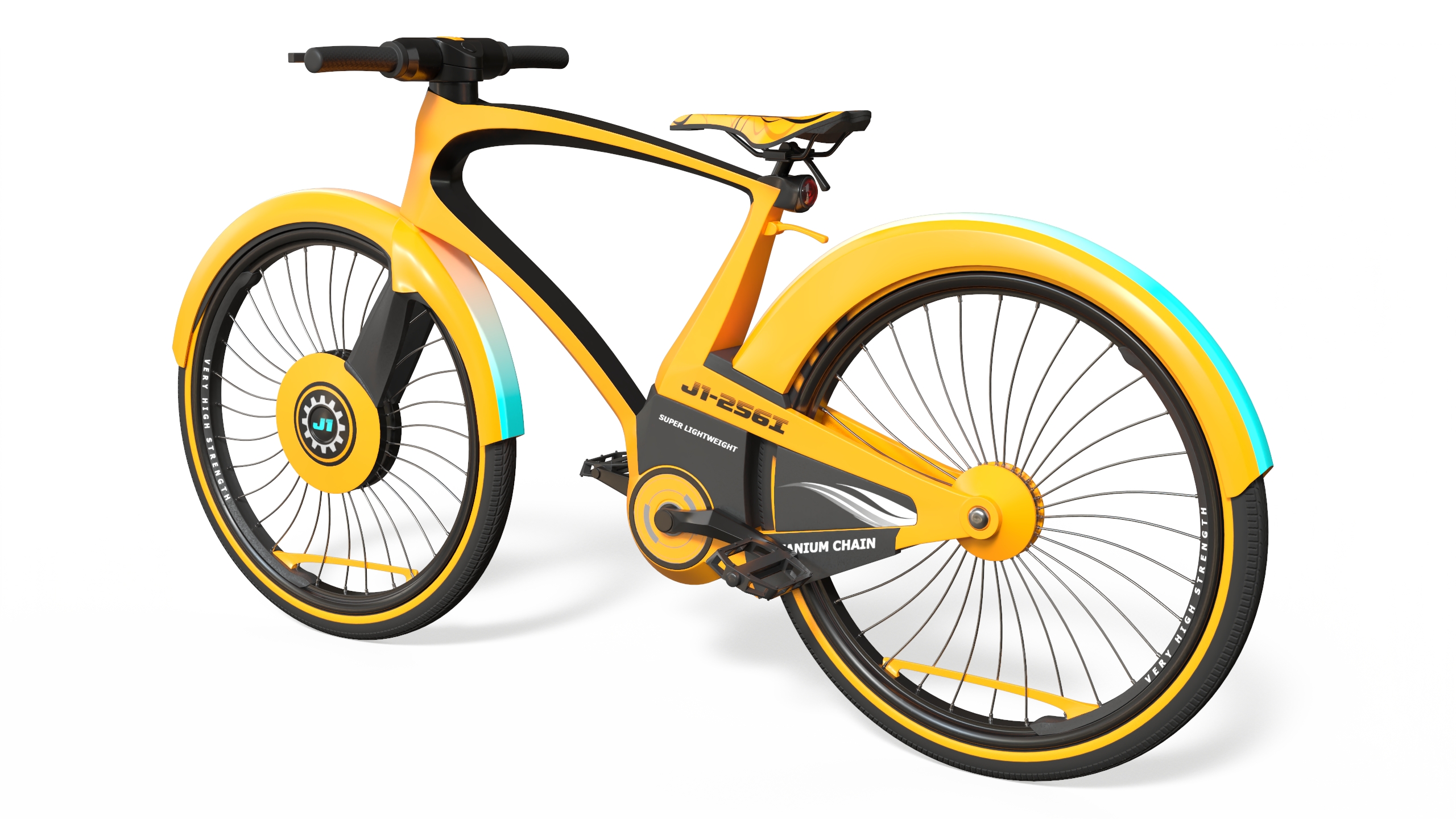 3D Futuristic Urban Bicycle Orange