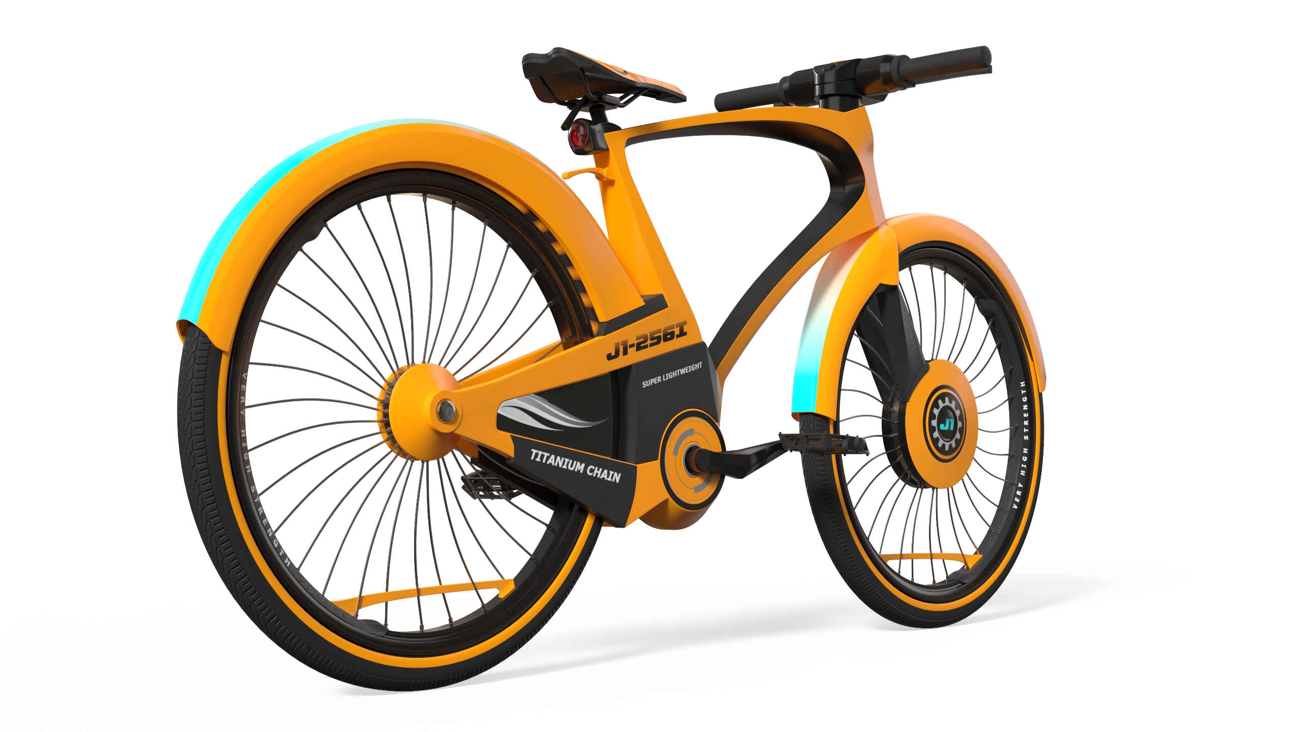 3D Futuristic Urban Bicycle Orange